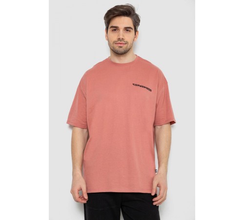 Футболка мужская с принтом, цвет темно-коралловый, 244R2127