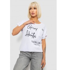 Футболка жіноча з принтом, колір білий, 244R2126-5