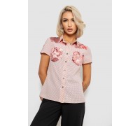 Блуза в горошок з принтом, колір персиковий, 230R7215