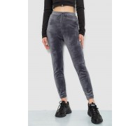 Спорт штани жіночі велюрові, колір сірий, 244R5569