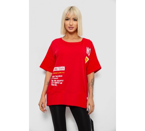 Футболка жіноча з принтом, колір червоний, 244R2131