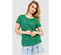 Футболка женская с принтом, цвет зеленый, 244R043