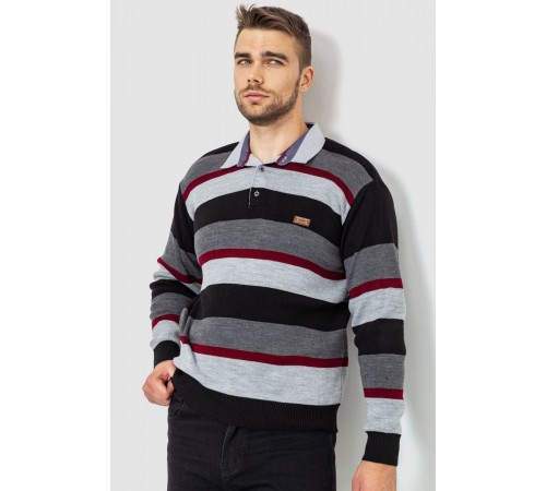 Свитер-обманка мужской, цвет серо-черный, 161R901