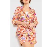 Костюм женский с цветочным принтом, цвет коралловый, 115R0451
