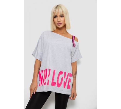 Футболка жіноча з принтом, колір сірий, 244R2158