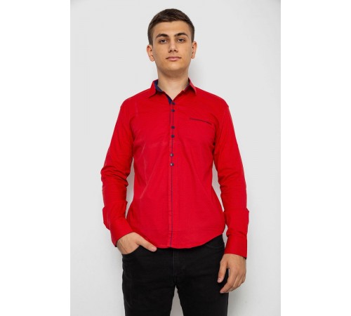 Рубашка мужская с принтом, цвет красный, 214R7034