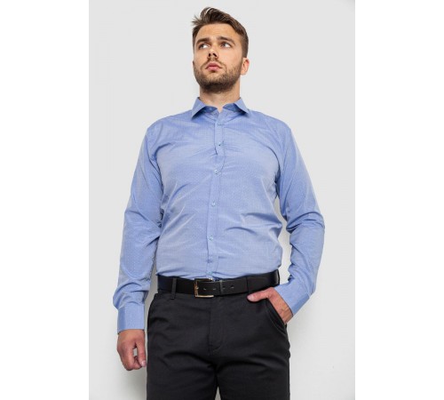 Рубашка мужская однотонная, цвет джинс, 214R815