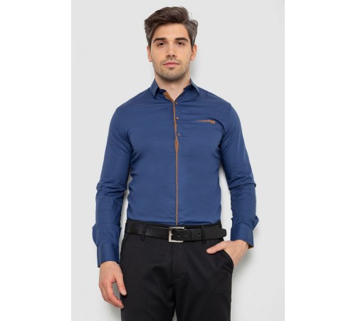 Рубашка мужская, цвет синий, 214R7009-1