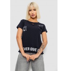 Футболка жіноча однотонна, колір синій, 244R2214-6