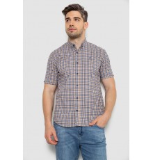 Рубашка мужская в клетку, цвет бежевый, 214R2445-6