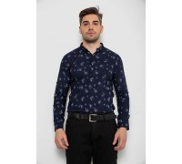 Рубашка мужская с принтом, цвет темно-синий, 214R1043