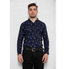 Рубашка мужская с принтом, цвет темно-синий, 214R1043