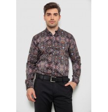 Рубашка мужская с принтом, цвет черный, 214R2684
