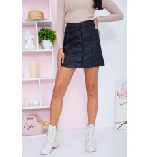 Джинсова міні-спідниця, чорного кольору, на ґудзиках, 164R101