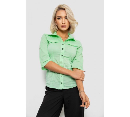 Сорочка жіноча однотонна, колір м'ятний, 230R068-5
