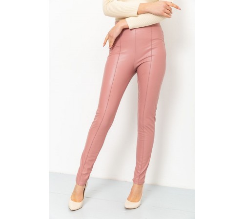 Лосини жіночі шкірозамінник, колір пудровий, 164R81