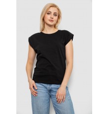 Футболка жіноча однотонна, колір чорний, 244R2215-5