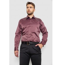Рубашка мужская в полоску, цвет бордовый, 214R5828