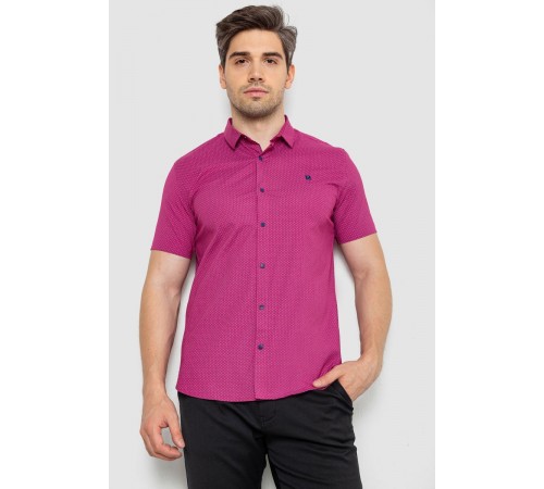 Рубашка мужская с коротким рукавом, цвет малиновый, 214R6917-13