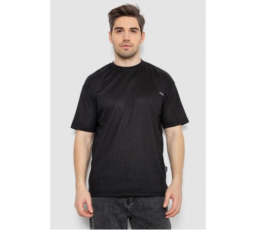 Футболка мужская однотонная, цвет черный, 244R3130