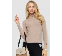 Гольф женский в рубчик, цвет бежевый, 204R051