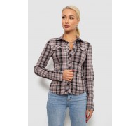Сорочка жіноча в клітку, колір темно-пудровий, 230R064-1