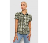 Сорочка жіноча в клітку, колір хакі, 230R065-5