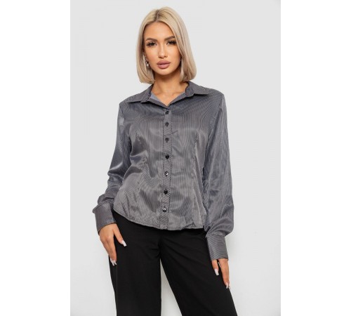 Рубашка классическая в полоску, цвет черно-белый, 230R66-1