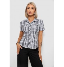 Сорочка жіноча в клітинку, колір біло-чорний, 230R065