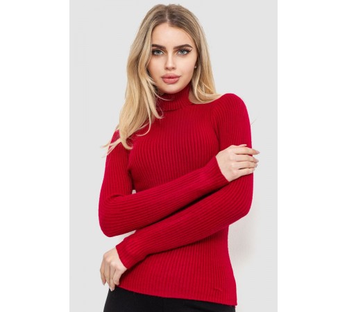 Гольф жіночий однотонний, колір бордовий, 244R001