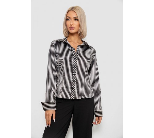 Сорочка класична в смужку, колір чорно-білий, 230R64-3