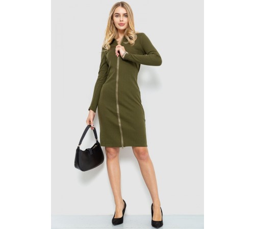 Платье на молнии, цвет хаки, 204R3059