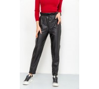 Лосины женские кожзам, цвет черный, 164R669