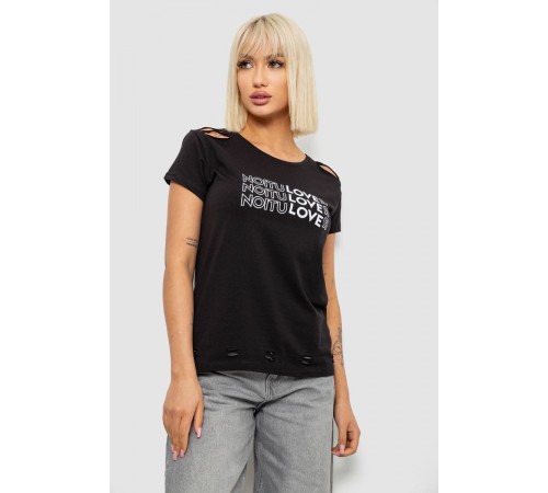 Футболка женская с принтом, цвет черный, 244R2232