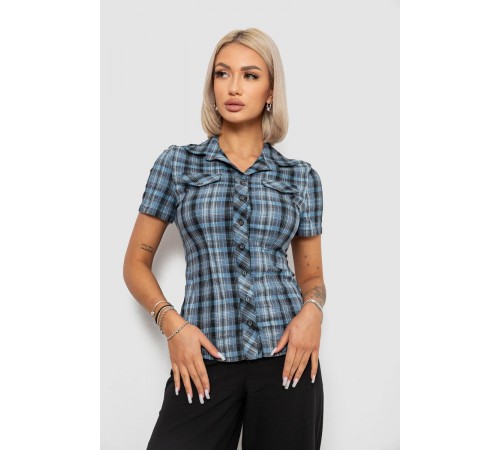 Сорочка жіноча в клітинку, колір синій, 230R065