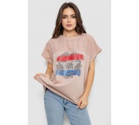 Футболка женская с принтом, цвет бежевый, 244RW532