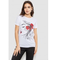 Футболка жіноча з принтом, колір білий, 244R503