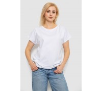 Футболка женская однотонная, цвет белый, 244R2300