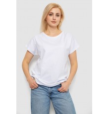 Футболка жіноча однотонна, колір білий, 244R2300