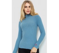 Гольф жіночий в рубчик, колір джинс, 204R051