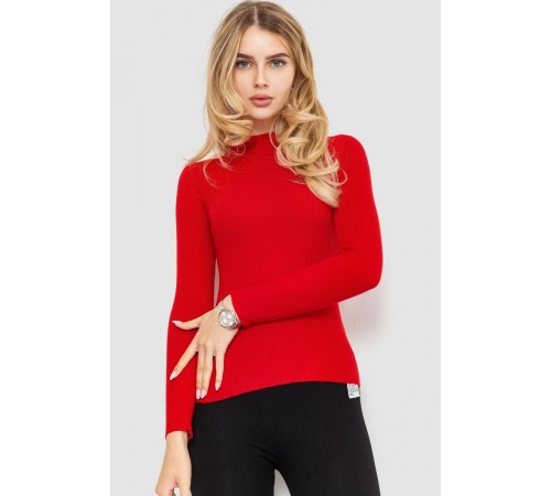 Водолазка жіноча однотонна, колір червоний, 204R019