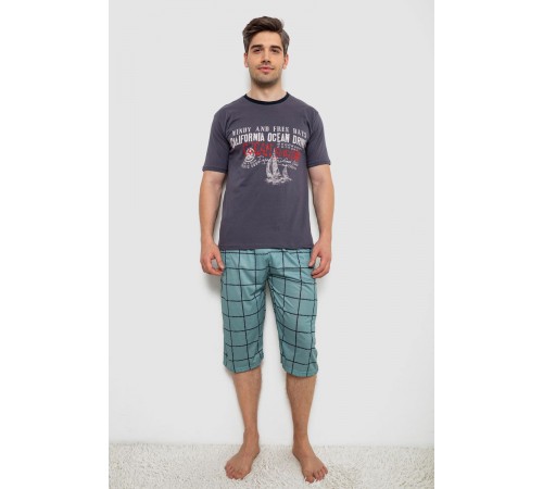 Пижама мужская с принтом, цвет серый, 243R2011