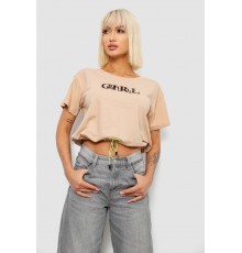 Футболка жіноча з принтом, колір бежевий, 244R2306