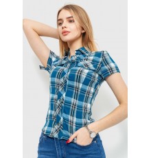 Сорочка жіноча в клітку, колір синьо-сірий, 230R061-11