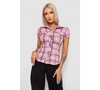 Рубашка женская в клетку, цвет розовый, 230R065