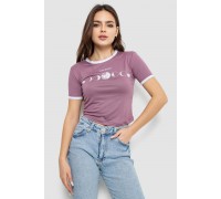 Футболка-топ женская с принтом, цвет сливовый, 244R614