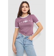 Футболка-топ жіноча з принтом, колір сливовий, 244R614