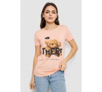 Футболка жіноча з принтом, колір персиковий, 244R509