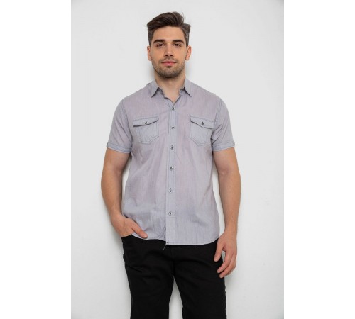 Рубашка мужская однотонная, цвет серый, 214R532