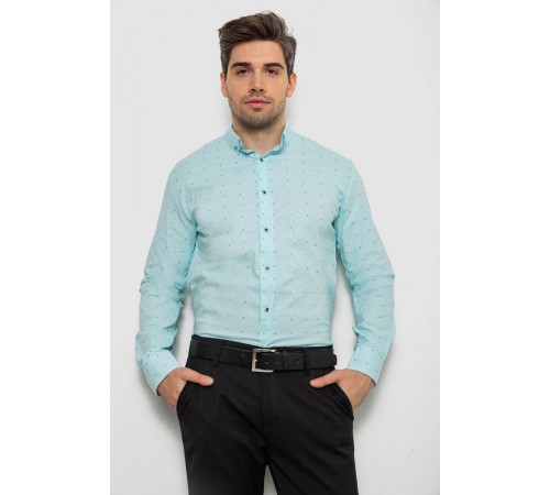 Рубашка мужская с принтом, цвет мятный, 214R7074